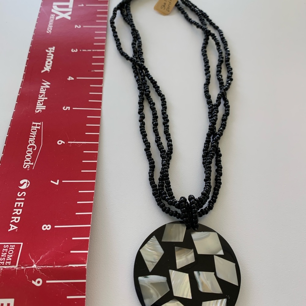 Laquer And Abalone Statement Necklace - image 3